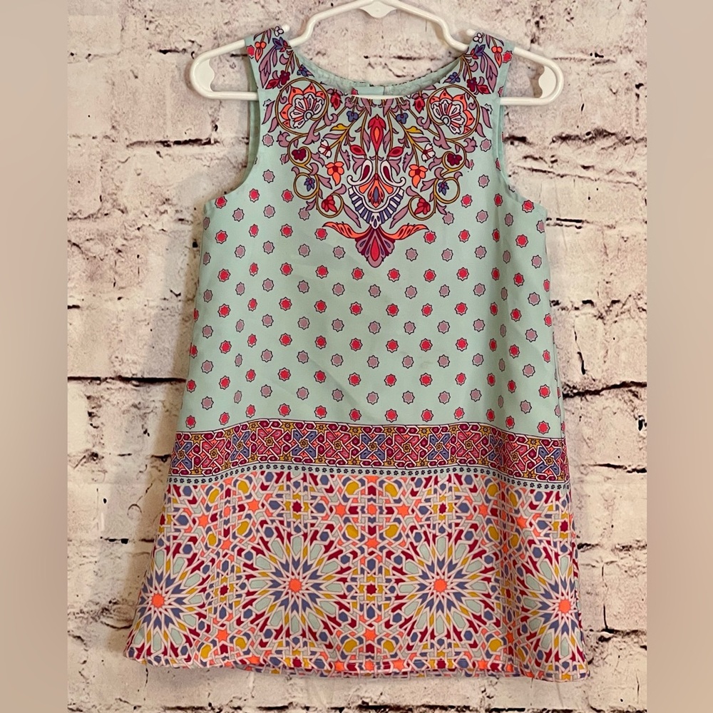 Girls Size 3T Summer Sundress Osh Kosh Tank Dress Boho Turquoise (D-34)